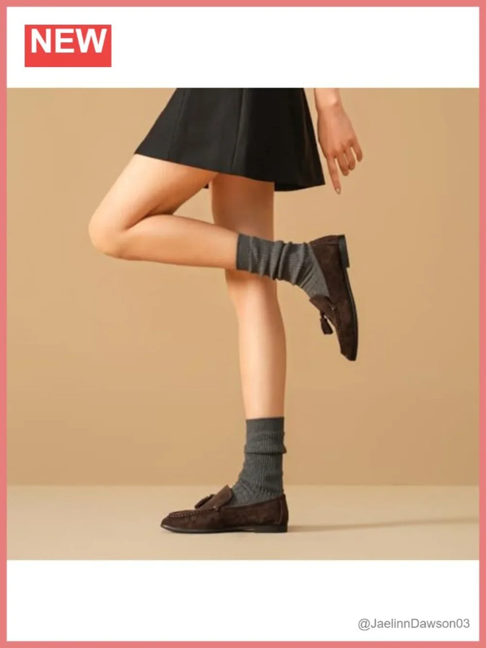 Women's Suede Tassel Loafers Slip On Flat Shoes Lambskin